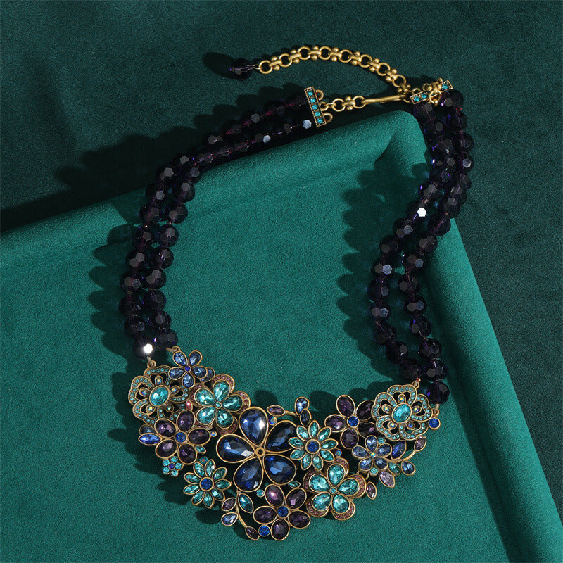 Vintage Necklace Jewelry Gold Pearl Floral Choker