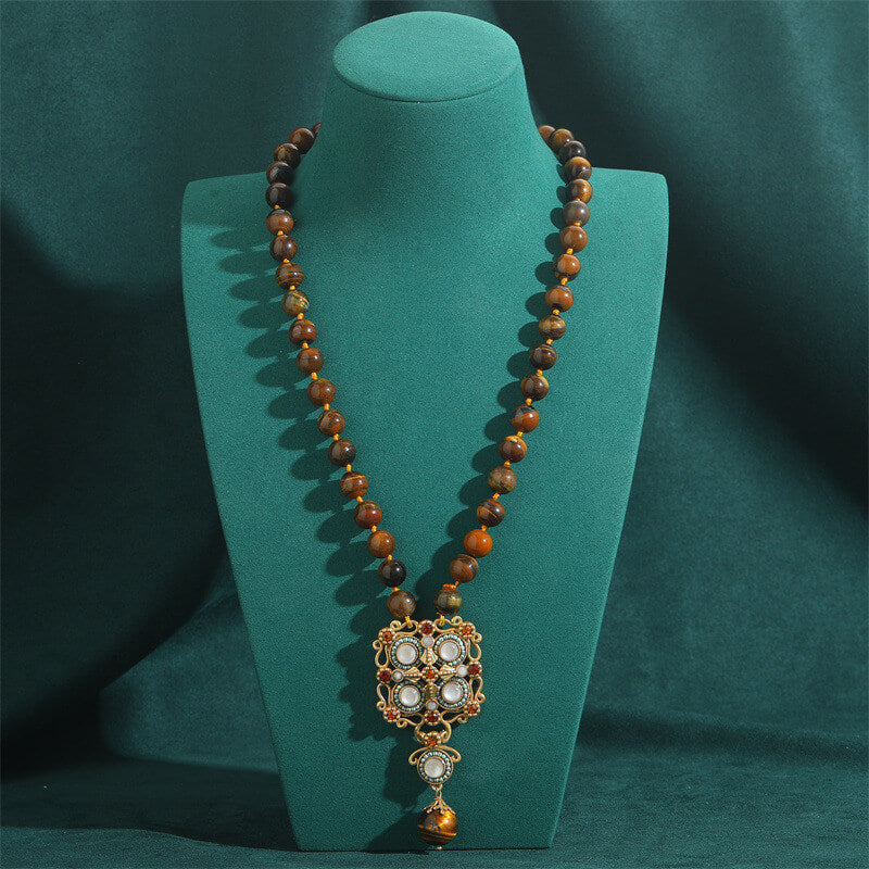 Vintage Necklace Jewelry Gold Pearl Floral Choker