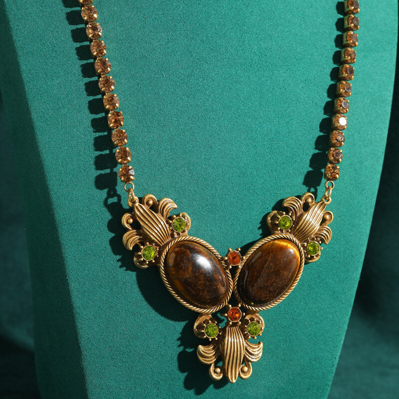 Vintage Necklace Jewelry Gold Pearl Floral Choker