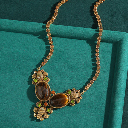 Vintage Necklace Jewelry Gold Pearl Floral Choker
