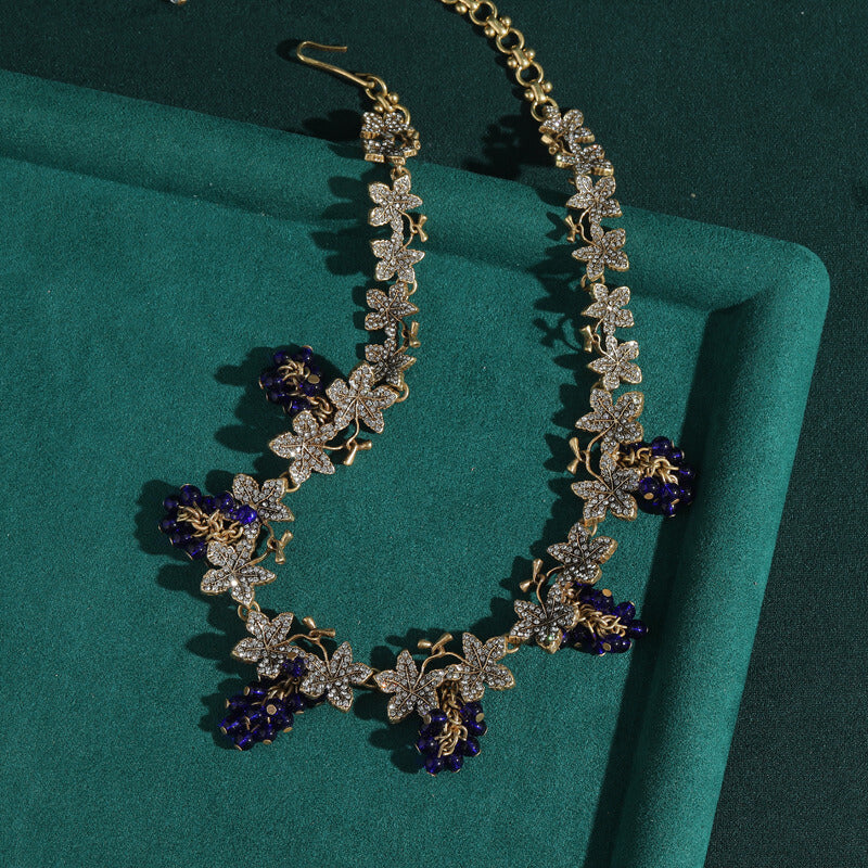 Vintage Necklace Jewelry Gold Pearl Floral Choker
