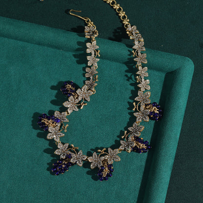 Vintage Necklace Jewelry Gold Pearl Floral Choker