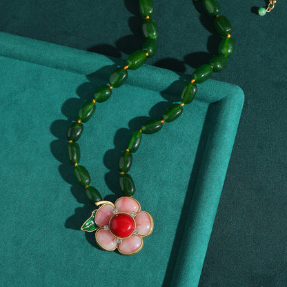 Vintage Necklace Jewelry Gold Pearl Floral Choker