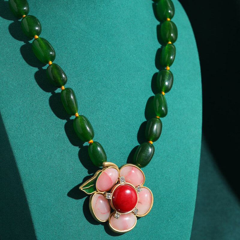Vintage Necklace Jewelry Gold Pearl Floral Choker