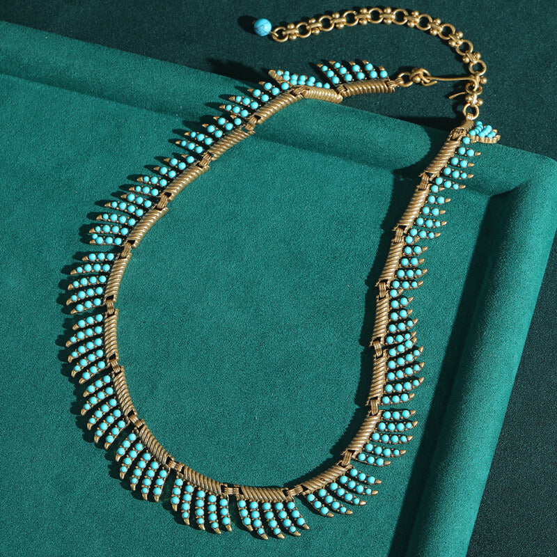 Vintage Jewelry Gold Necklace Pearl Gems Choker