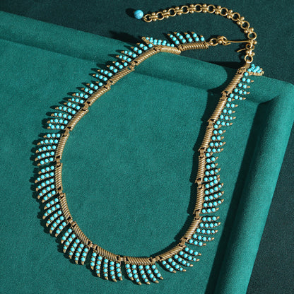 Vintage Jewelry Gold Necklace Pearl Gems Choker