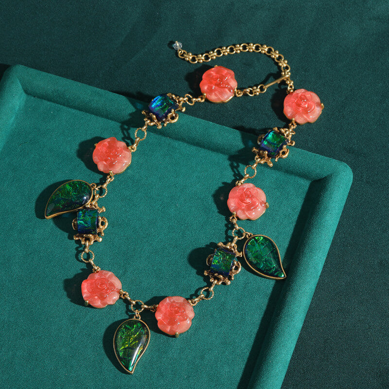 Vintage Necklace Jewelry Gold Pearl Floral Choker