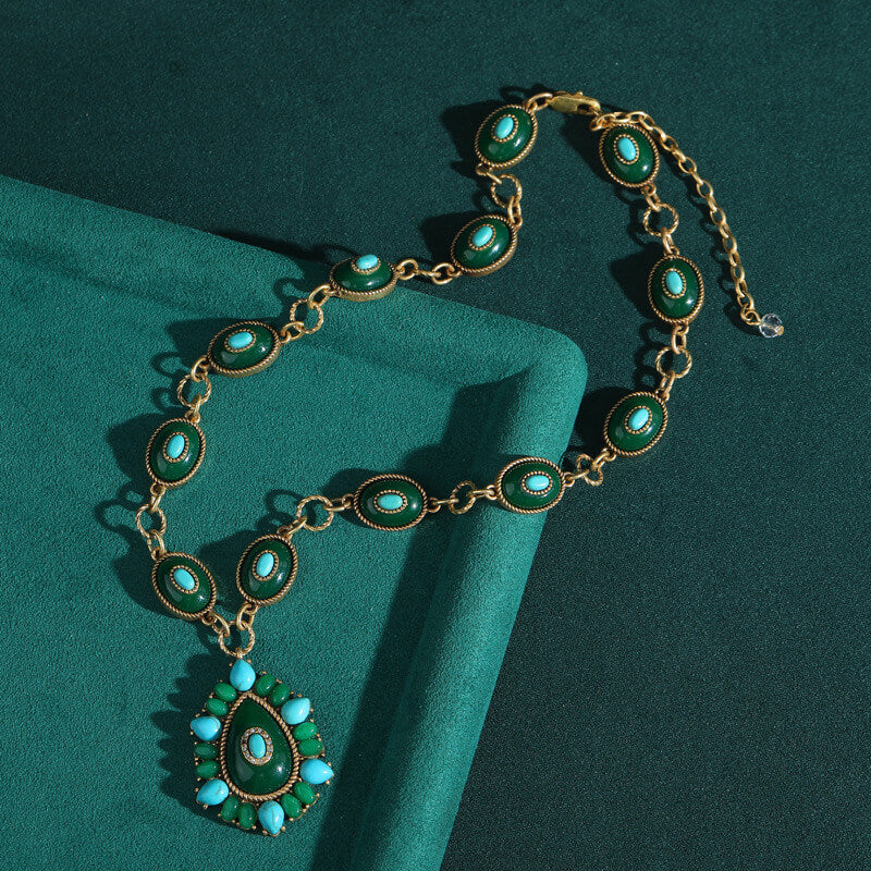 Vintage Jewelry Gold Necklace Pearl Gems Choker