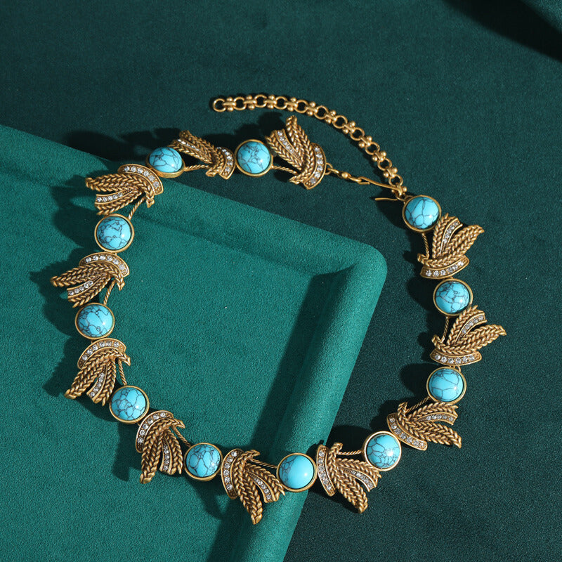 Vintage Jewelry Gold Necklace Pearl Gems Choker