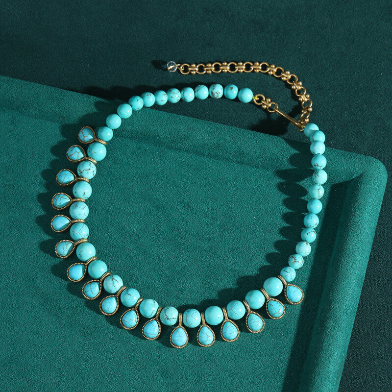 Vintage Jewelry Gold Necklace Pearl Gems Choker