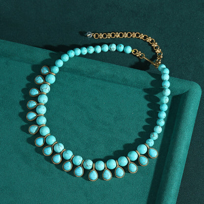 Vintage Jewelry Gold Necklace Pearl Gems Choker