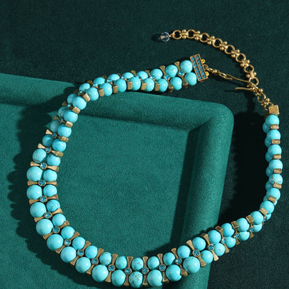 Vintage Jewelry Gold Necklace Pearl Gems Choker