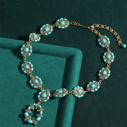 Vintage Jewelry Gold Necklace Pearl Gems Choker