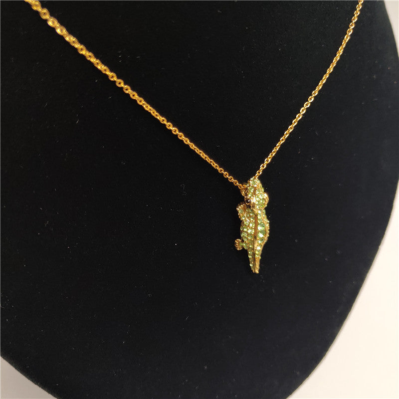 24k Gold Plated Diamonds Crocodile Jewelry Set