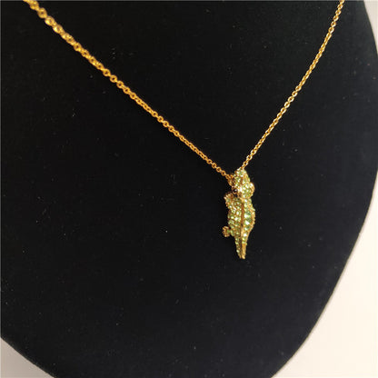24k Gold Plated Diamonds Crocodile Jewelry Set