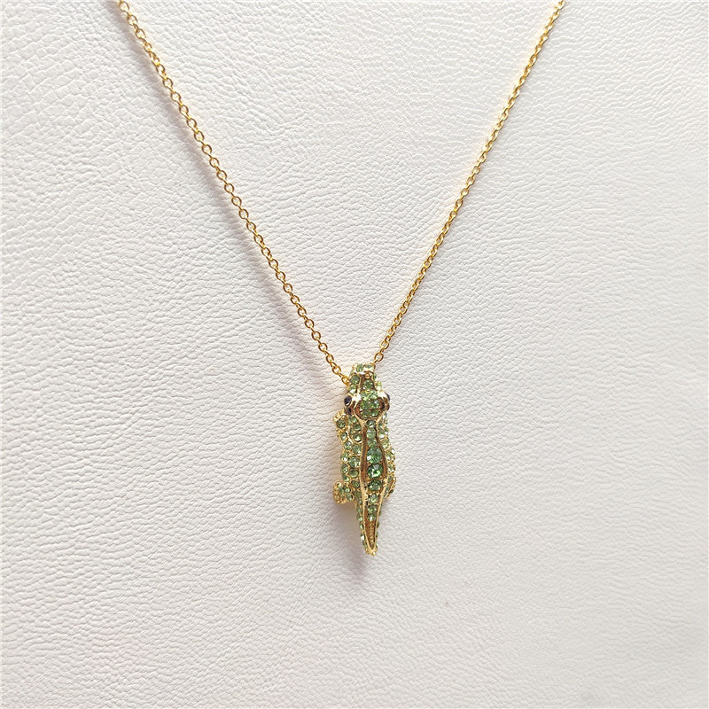 24k Gold Plated Diamonds Crocodile Jewelry Set