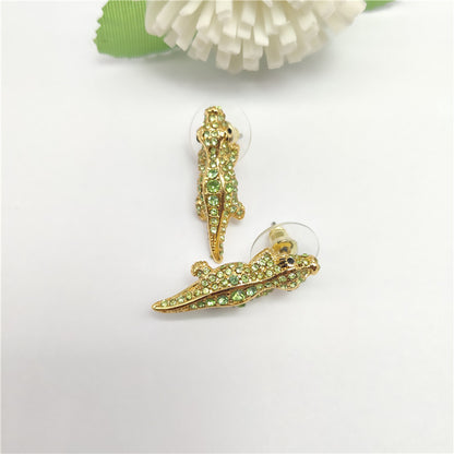 24k Gold Plated Diamonds Crocodile Jewelry Set