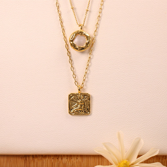 24K Gold Plated Hypoallergenic Vintage Baroque Pearl Necklace