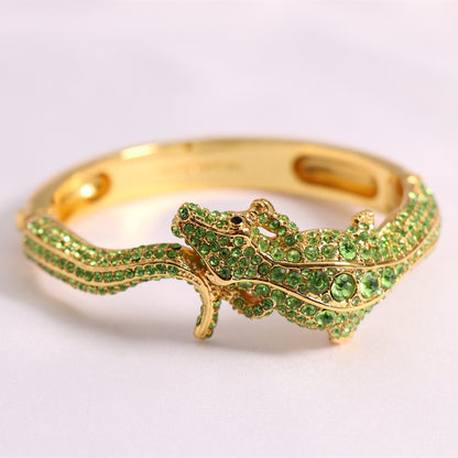 24k Gold Plated Diamonds Crocodile Jewelry Set