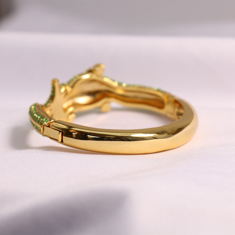 24k Gold Plated Diamonds Crocodile Jewelry Set
