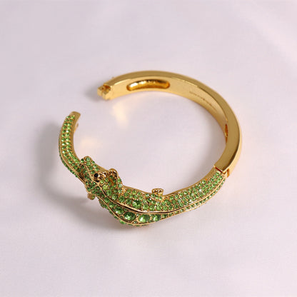 24k Gold Plated Diamonds Crocodile Jewelry Set
