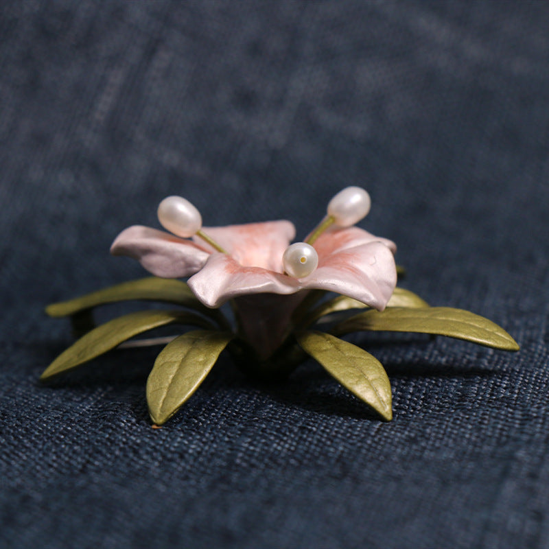 Genuine Freshwater Pearls Earrings Brooch With 24K Gold Plated