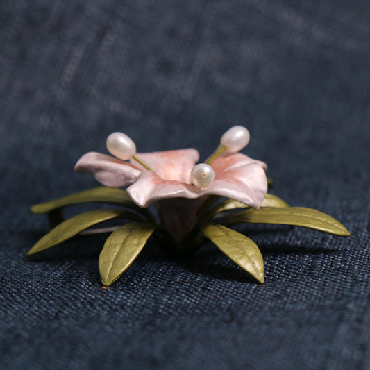 Genuine Freshwater Pearls Earrings Brooch With 24K Gold Plated