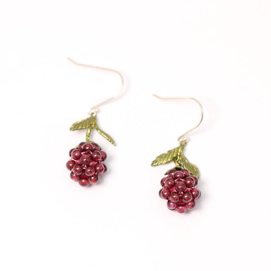 24K Solid Gold Plated Hypoallergenic Hook Earrings With Genuine Garnet Gems