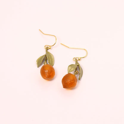 24K Gold Plated Hypoallergenic Orange Hook Earrings
