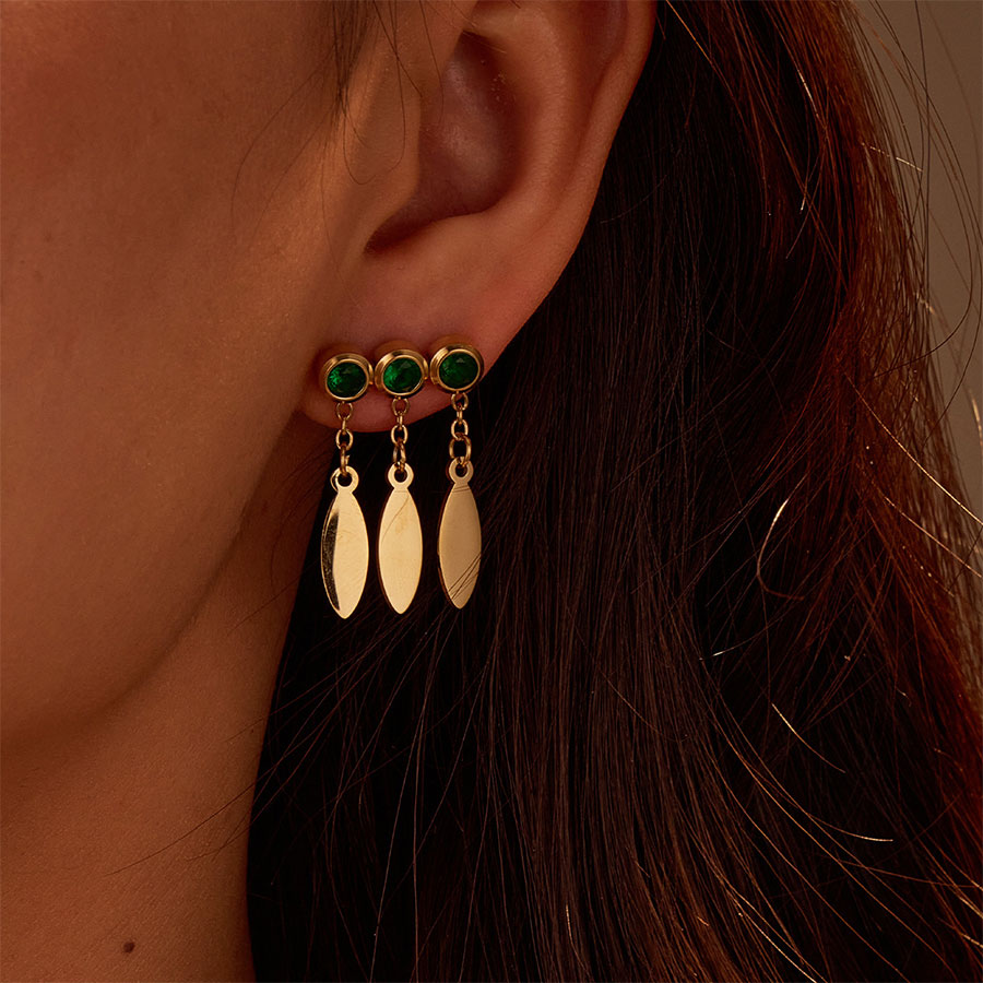 18k Gold Plated Drop Earrings Gorgeous Zircon Jewelry
