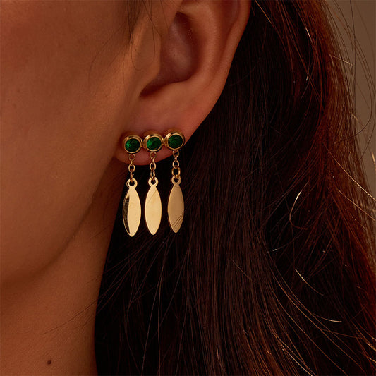 18k Gold Plated Drop Earrings Gorgeous Zircon Jewelry