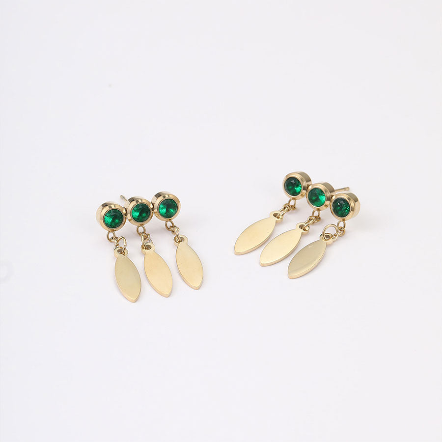 18k Gold Plated Drop Earrings Gorgeous Zircon Jewelry