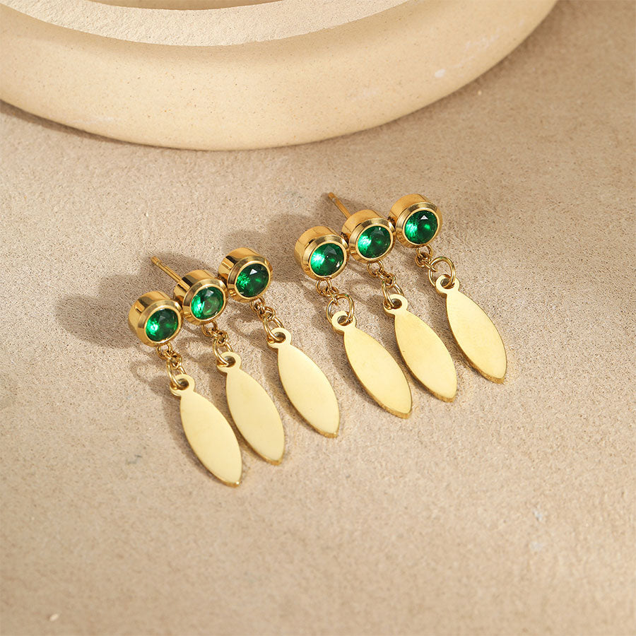 18k Gold Plated Drop Earrings Gorgeous Zircon Jewelry