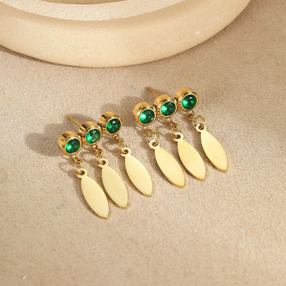 18k Gold Plated Drop Earrings Gorgeous Zircon Jewelry