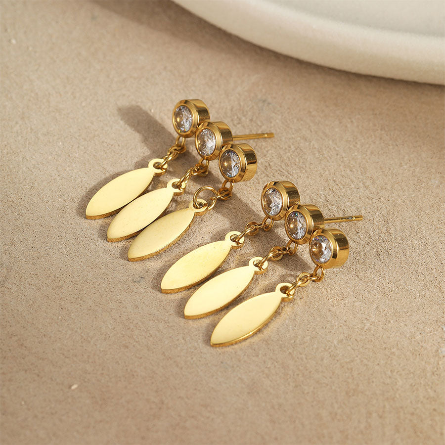 18k Gold Plated Drop Earrings Gorgeous Zircon Jewelry