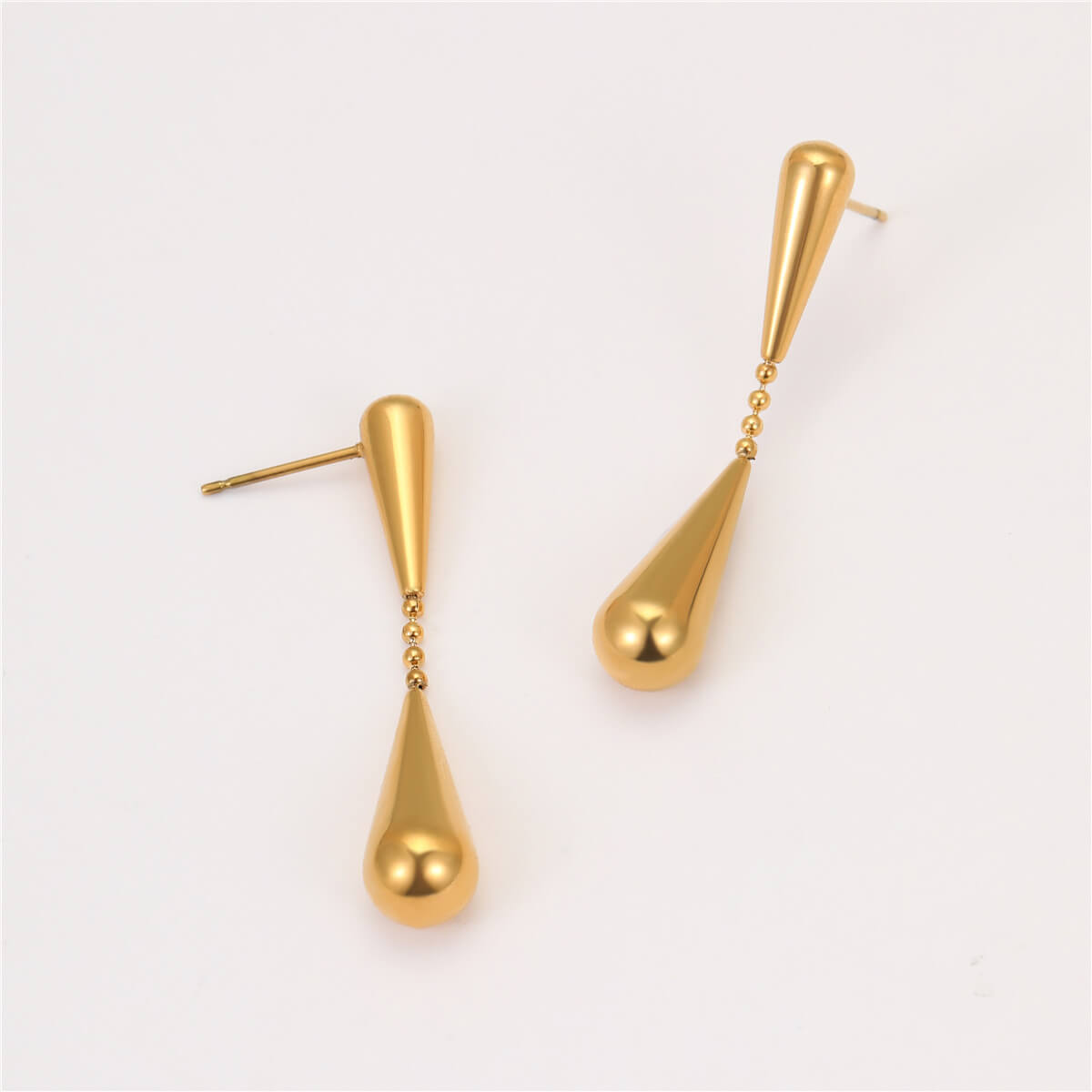 18k Gold Plated Drop Earrings Teardrop Shape Gorgeous Jewelry