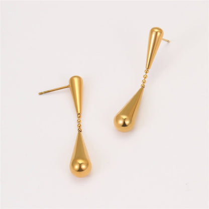 18k Gold Plated Drop Earrings Teardrop Shape Gorgeous Jewelry