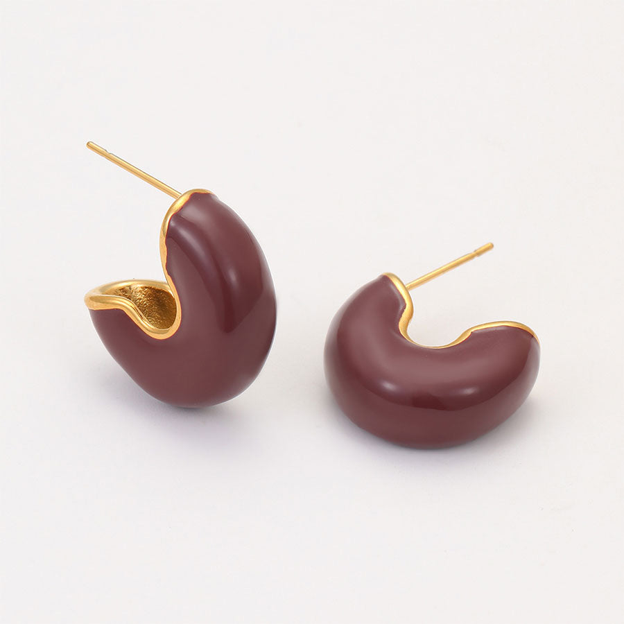 18k Gold Plated Earrings Gorgeous Titanium Steel Jewelry