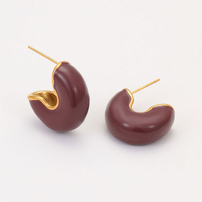 18k Gold Plated Earrings Gorgeous Titanium Steel Jewelry