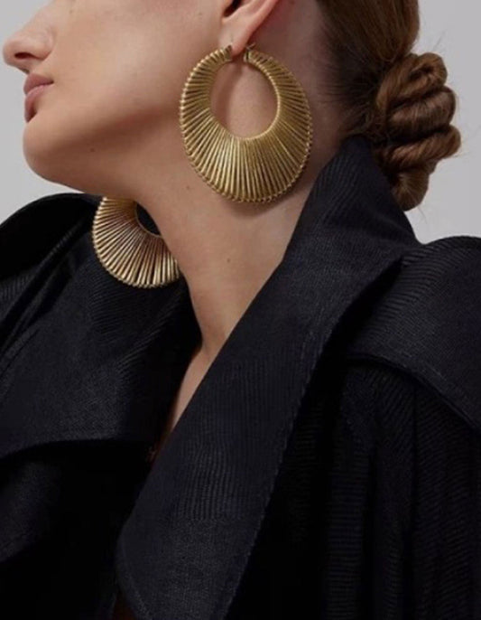 Platinum & 18K Gold Plated Earrings Hypoallergenic Brass Leather Braided Platinum Plated Leisure Vacation Earring