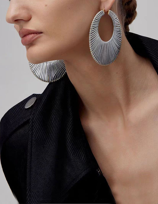 Platinum & 18K Gold Plated Earrings Hypoallergenic Brass Leather Braided Platinum Plated Leisure Vacation Earring