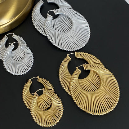 Platinum & 18K Gold Plated Earrings Hypoallergenic Brass Leather Braided Platinum Plated Leisure Vacation Earring