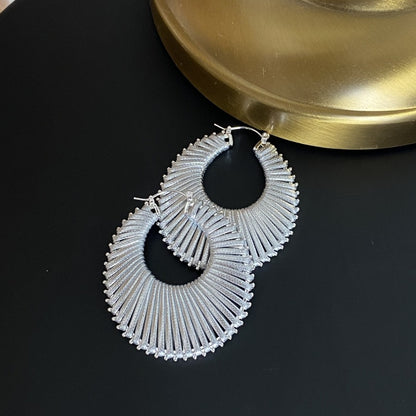 Platinum & 18K Gold Plated Earrings Hypoallergenic Brass Leather Braided Platinum Plated Leisure Vacation Earring