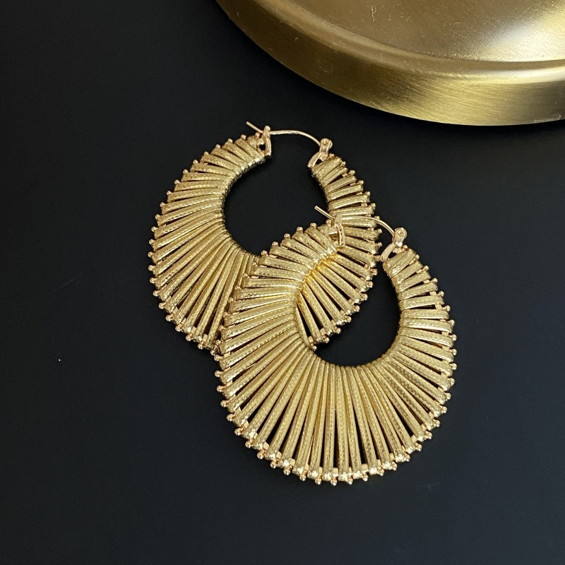 Platinum & 18K Gold Plated Earrings Hypoallergenic Brass Leather Braided Platinum Plated Leisure Vacation Earring
