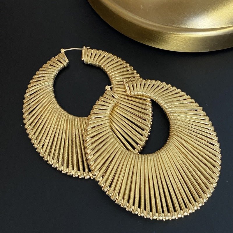 Platinum & 18K Gold Plated Earrings Hypoallergenic Brass Leather Braided Platinum Plated Leisure Vacation Earring