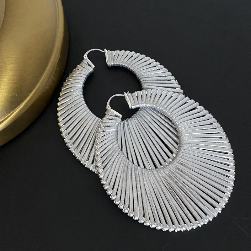 Platinum & 18K Gold Plated Earrings Hypoallergenic Brass Leather Braided Platinum Plated Leisure Vacation Earring