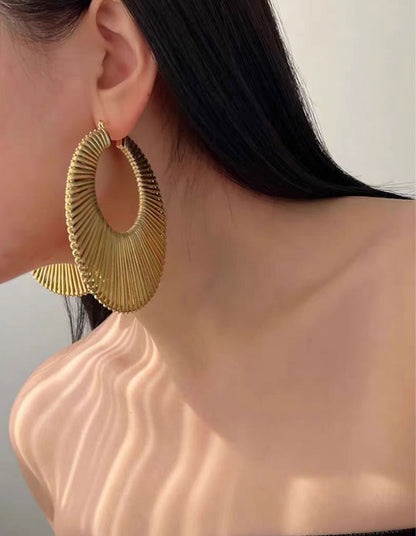 Platinum & 18K Gold Plated Earrings Hypoallergenic Brass Leather Braided Platinum Plated Leisure Vacation Earring