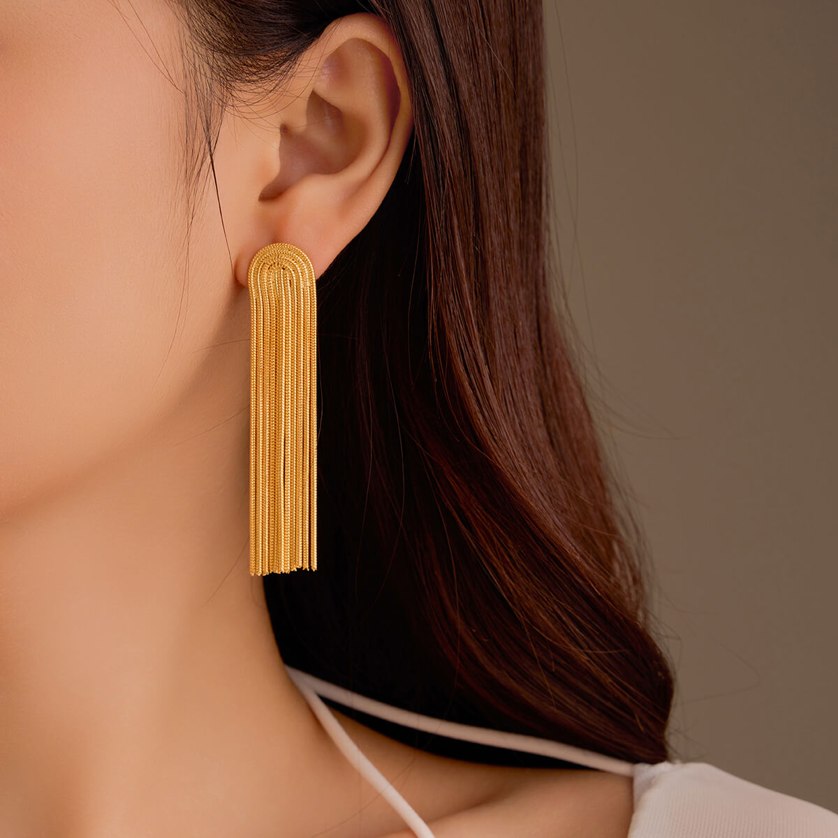 18k Gold Plated Earrings Tassel Chandelier Earrings Gorgeous Jewelry
