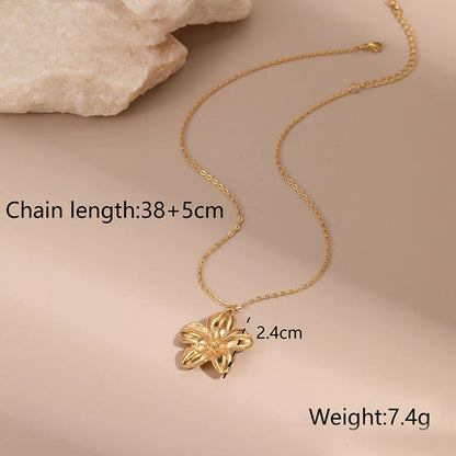 18k Gold Plated Flowers Necklace Earrings Open Size Rings Gorgeous Jewelry Set