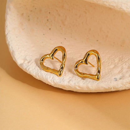 18k Gold Plated Heart Earrings Gorgeous Jewelry